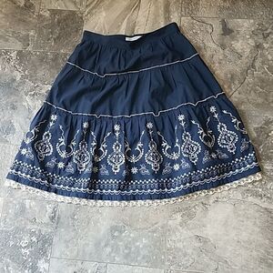 Dilaikesi Navy Blue Sequin Embroidered Skirt LG